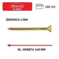 Tesárske skrutky do dreva KMWHT 6x160mm 100ks