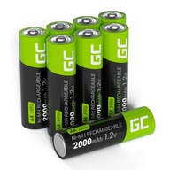 8x AA R6 Green Cell 2000mAh dobíjacie batérie pre hračky