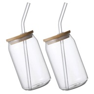 Poháre Poháre Straw Mason Jar 2 ks