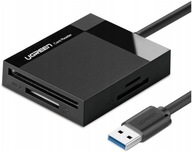 Čítačka kariet UGREEN CR125 4 v 1 USB 3.0, 0,5 m (čierna)