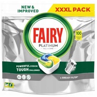 Fairy Platinum Lemon 100 kapsúl do umývačky riadu 3v1 VŠETKO v jednom 100 ks citrón