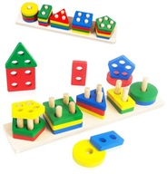 SORTER DREVENÉ PUZZLE TVARY MONTESSORI