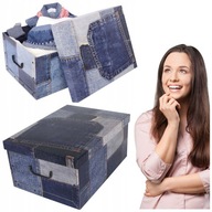 Kartónová krabica na topánky, šatky, šatky, XL MAXI PATCHWORK JEANS