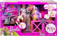 Barbie súprava konskej farmy na úpravu bábiky s 2 koňmi a doplnkami HGB58