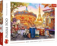 PUZZLE 500 FRANCÚZSKO PARÍŽ EIFFELOVÁ VEŽA POHĽAD NA MESTO KLUBOV