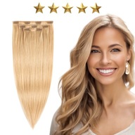 Prírodné bezšvové Clip In predlžovanie vlasov 50 cm 60g #20/14 Boho blond