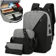 BACKPACK SET 3v1 taška cez rameno KAPACITA SILNÁ USB