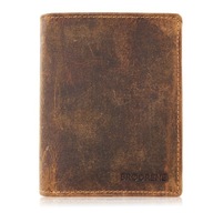 Pánska hnedá kožená peňaženka Brodrene Vertical pánske RFID peňaženky