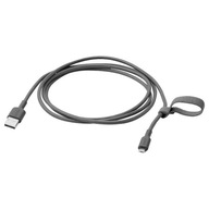 IKEA LILLHULT USB-A TO USB-MIKRO KÁBEL ŠEDÝ 1,5M