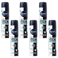 NIVEA MEN Black White pánsky antiperspirant v spreji do podpazušia 200 ml x 6