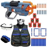 NERF GUN COMMANDER ELITE RIFLE + ŠÍPOVÁ VESTA S OKULIARMI HLADINA