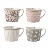 4 Porcelánové hrnčeky LAURA ASHLEY ČAJ ŽLTÝ 300 ml