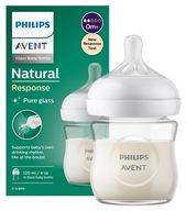 AVENT SKLENENÁ FĽAŠA NATURAL 3 RESPONSE 120ML 0M+