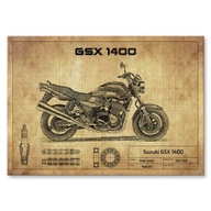 Darčekový M kovový plagát Suzuki GSX 1400
