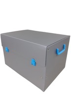 Krabička na zakladače 450x320x290 strieborná a modrá