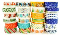 Washi Tape 24 ks, sada vianočných dekoračných pások