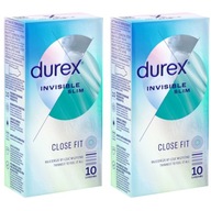 Kondómy Durex Invisible CLOSE FIT tenké, úzke, 20 ks nasadené