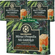 MIRRA a PROPOLIS pastilky do krku BEZ CUKRU, 3 balenia.