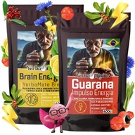 YERBA MATE na stimuláciu, sústredenie a koncentráciu GUARANA 2x400G SET