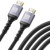 KÁBEL HDMI 2.1 8K ULTRA VYSOKÁ RÝCHLOSŤ 4K UHD BRAID 5 METROV 5M