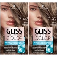 Gliss Color Béžová nahá blond farba na vlasy 7-42