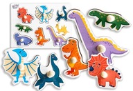 Drevené puzzle dinosaurov Montessori SMILY PLAY