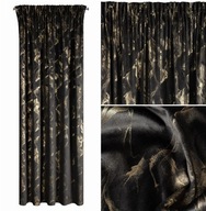 Velvet Tape Curtain 140x270 NAIRA čierna+zlatá eurozáclony háčiky