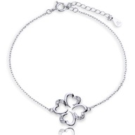 Strieborný náramok 925 SILVER Four Leaf Clover Lucky Clover