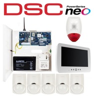 GTX2 DSC NEO ALARM SYSTEM SADA DOTYKOVÝ 5x LC100 GSM DETEKTOR APLIKÁCIA