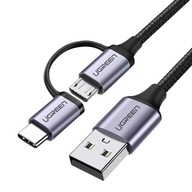 USB kábel 2v1 UGREEN Type-C Micro USB QC 3.0 1m