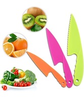 Sada plastových nožov na ovocie a zeleninu pre deti, 3 ks