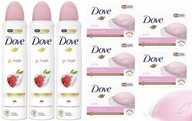 Dove Go Fresh deodorant granátového jablka 250 ml x3 + ružové mydlo 90 g x5 MIX