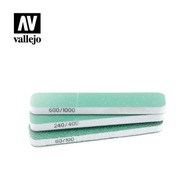 VALLEJO T04003 Sada 3 flexibilných brúsok s dvojitou zrnitosťou (80x30x6mm)