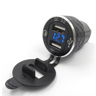 Mini QC 3.0 rýchle nabíjanie motocykla DIN USB s