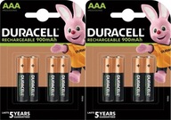 Kapacita batérie Duracell AAA 900 mAh 4 ks x2