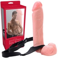 STRAP ON realistický ROCCO REALISTIC so semenníkmi, Nude PVC Toyz4Lovers