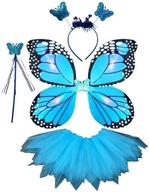 OUTFIT KOSTÝM BOTTERFLY VÍLA KRÍDLA TUTU SVIETIACA LED 3-9L