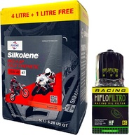 Motocyklový olej SILKOLENE PRO 4 10w40 XP 5L + HIFLO RC FILTER