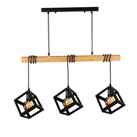 Závesná lampa Luster Black Wooden Beam LED