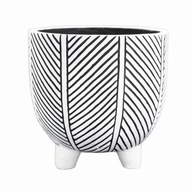 Obal Ø14cm ZEBRA kvetináč BIELY, čierne PRUHY