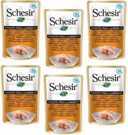 SCHESIR CAT FOOD TUNIAK KURČA KREPETA 6x50g