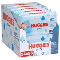 Hypoalergénne vlhčené obrúsky pre deti HUGGIES Pure 24x 56 ks