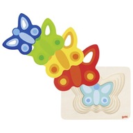 Montessori drevené puzzle pre deti 2+ Vrstvené puzzle Goki Butterflies