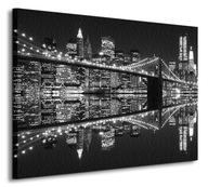 Brooklyn Bridge v noci Obraz na plátne 80x60 cm