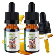 10% CBD KONOPNÝ olej | pre psa Mačka | RAW PLNÉ SPEKTRUM | 2 x 10 ml