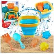 Plážový piesok Water Set Skladacie vedierko Hrable Spade Sandbox