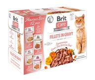 BRIT CARE CAT VRECKA NA MÄSO a rybie filety v omáčke 12x85g