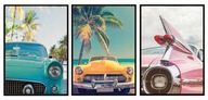 OBRAZOVÉ PLAGÁTY V RÁME 53x73cm Triptych Cars P573