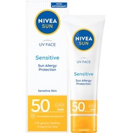 NIVEA SUN Sensitive Ochranný krém na tvár pre citlivú pleť SPF 50 50ml