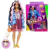 BÁBIKA BARBIE BABIČKA BRUNETKA EXTRA ŠPORTOVÉ ŠATY + PES CORGI A DOPLNKY